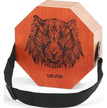 Hudební nástroj pro děti Unikátní Cajon Box Drum, s vnitřními kytarovými strunami, přenosná dřevěná perkusní skříňka, březový buben, hudební nástroj s nastavitelným popruhem, pro začátečníky i profesionály, 295 x 295 x 100 mm