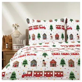 Vánoční povlečení 100% bavlna | STARLING | s vánočním vzorem | 220x200 + 2*70x80 cm | 700125