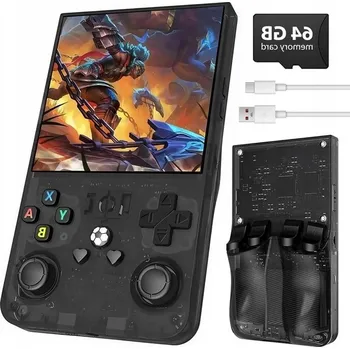Herní konzole R36 MAX RETRO HERNÍ KONZOLE s Linuxem, 64GB, 4.0" IPS displej, DVA JOYSTICKY, ČERNÁ