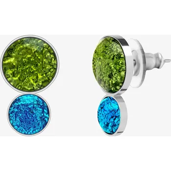 Náušnice Preciosa Náušnice Flash z chirurgické oceli s českým křišťálem Preciosa, zelené