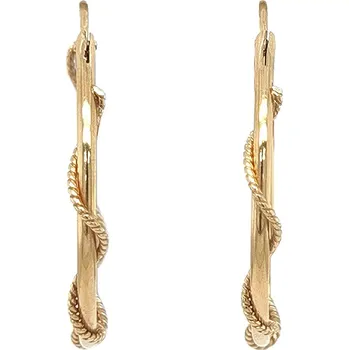 Náušnice Zlaté kruhové náušnice s propleteným designem