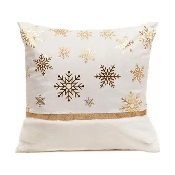 Vánoční polštář s výplní | AGRA | zlaté hvězdy | 45x45 cm | XM22 828022 Homla