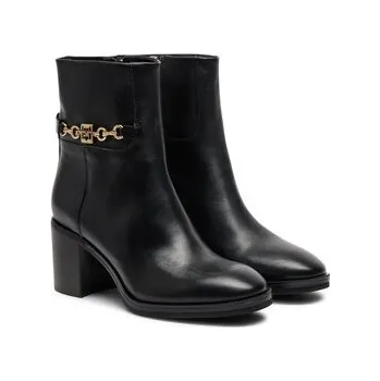 Dámské kozačky Polokozačky Tommy Hilfiger FW0FW08183 Černá 37