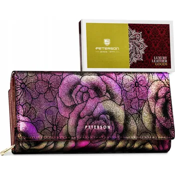 Peněženka Peterson peněženka z pravé kůže fialová PTN 42100-MD PURPLE - dámská