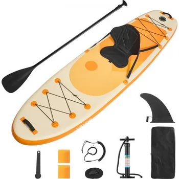 Nafukovací paddleboard se sedákem, 3,23 m x 84 cm x 15 cm široký, ultralehký SUP paddleboard, paddleboard vestoje s příslušenstvím, pumpou, pádlem, ploutví, batohem, poutkem na kotník, popruhem, pro mládež a dospělé
