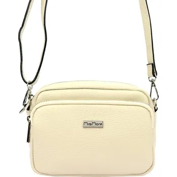 Kabelka Dámská kabelka MiaMore 01-062 DOLLARO SILVER krémová