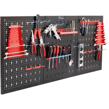 Dílenský regál Ocelová děrovaná stěna na nářadí MS18990 120 x 60 cm