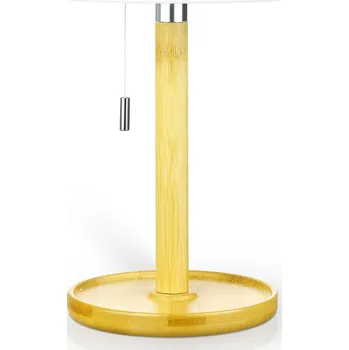 Lampička BEZDRÁTOVÁ NOČNÍ LAMPA DO RESTAURACE HOTELU BAMBUSOVÁ VYPNUTÍ ŠŇŮRKOU