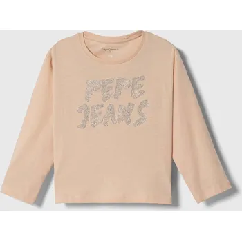 Oblečení a móda Dětské bavlněné tričko s dlouhým rukávem Pepe Jeans PG503043 růžová 30X, vel. 164