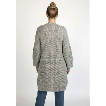 Dámský svetr FIGL Kardigan M1277 Šedá Regular Fit XL