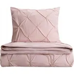 Povlečení AUREA perkálové růžové s ozdobným prošíváním 160x200 + 2*50x60 cm