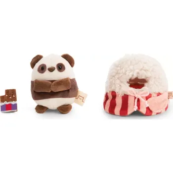 plyšák Nici Plyšová MyMochi Panda Kono 8 cm v kostýmu popcorn s čokoládou v dárkovém balení