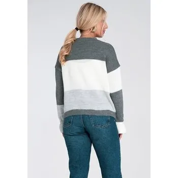 Dámská móda FIGL Kardigan M1245 Šedá Regular Fit M