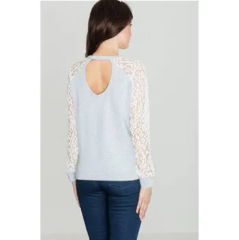 Dámská móda Lenitif Halenka K329 Écru Regular Fit L