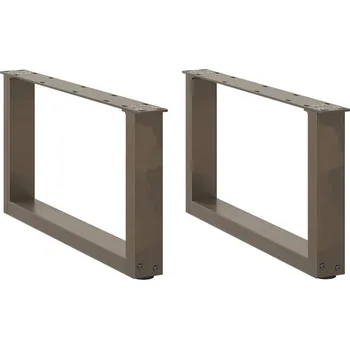 Konferenční stolek Nohy konferenčního stolku ve tvaru U, 2 ks, přírodní ocel, 60 x (30-31) cm, ocel - 8721158310828