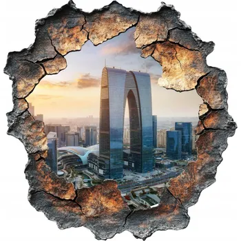 Obraz Samolepka na hladké povrchy 3D efekt 125x130 cm Město budoucnosti