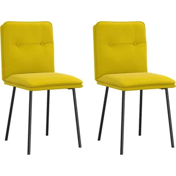 Jídelní židle Jídelní židle 2 ks žluté samet - 8721158634726