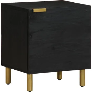 Noční stolek Noční stolek černý 40 x 33 x 46 cm masivní mangovníkové dřevo - 8721158447371