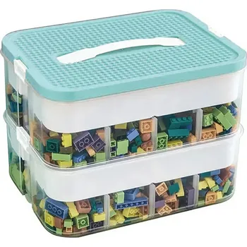 Úložný box Skládací organizér na kostky a hračky, 2patrový