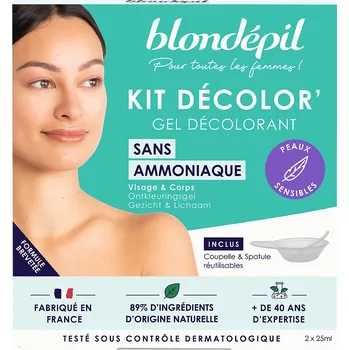 Přípravek na depilaci a epilaci Blondépil Kit Décolor’ Gel Décolorant Sada pro bělení chloupků na obličeji (bez amoniaku)