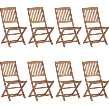 Skládací zahradní židle 8 ks masivní akáciové dřevo - 8720286459218