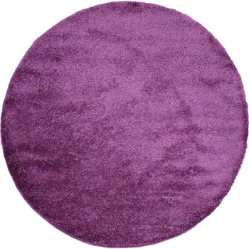 Koberec Kulatý koberec Delhi - jednobarevný - fialový Rozměr koberce: 180x180 cm