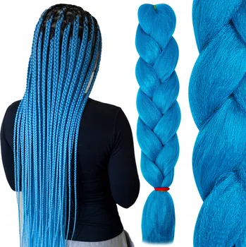 Příčesek Syntetické vlasy na copánky, tmavě modré, 60 cm, 100 g #BLUEIII