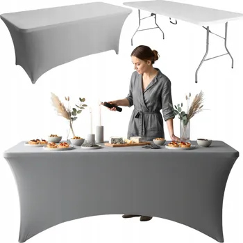 ubrus Potah na stůl ŠEDÝ 180 cm ubrus PREMIUM banket catering svatební hostina svatba