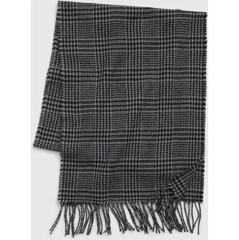 GAP Pánské Kostkovaná šála s třásněmi GAP Černá ONE SIZE (2450745)