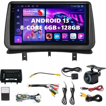 Mobilní telefon ANDROID 13 RÁDIO pro RENAULT CLIO 3 (2005-2014) s CARPLAY, ANDROID AUTO, SIM kartou, 6GB RAM a 128GB pamětí