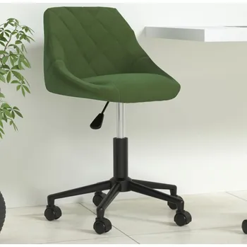 Otočná kancelářská židle tmavě zelená samet - 8720286538678