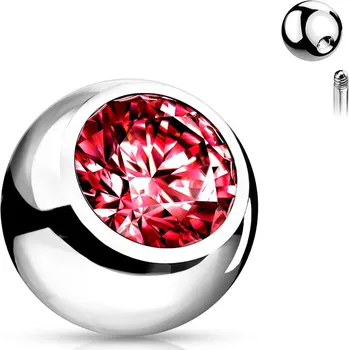 Piercing Šperky4U Náhradní kulička se zirkonem 1,6 x 4 mm - ND024R-1604