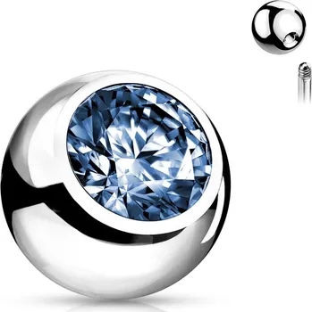Módní doplněk Šperky4U Náhradní kulička se zirkonem 1,6 x 6 mm - ND024LB-1606
