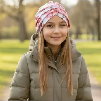 Ebbie Fleecový turban-style - PIVOŇKY NA BÍLÉ Velikost: 6+ let