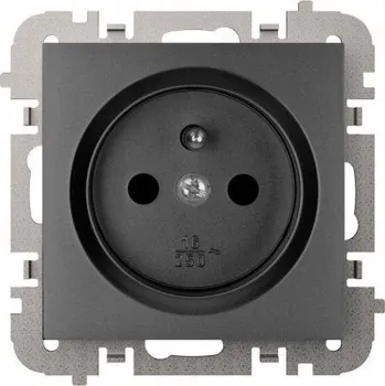 Elektrická zásuvka SANTRA zásuvka 2P+Z bez rámečku, pod omítku, černá 4133-19