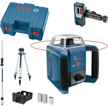 Měřící laser BOSCH GRL 400 H SET Professional 0 615 994 03U + BT 170 HD + GR 240 rotacní laser se stativem a mericí lat