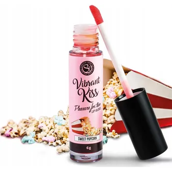 Přípravek na rty LESK NA RTY ZVYŠUJÍCÍ VZRUŠENÍ SLADKÝ POPCORN JEDLÝ PRO LÍBÁNÍ