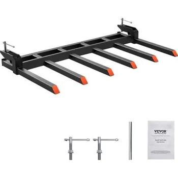 Upínací popruh Upínací zařízení pro vidle na suť na lžíci 60", nosnost 4560 liber, těžká upínací zařízení na paletové vidle, příslušenství k lžíci, vhodné pro nakladač, traktor s nakladačem, k úklidu spadaných větví, suti nebo zahradního odpadu