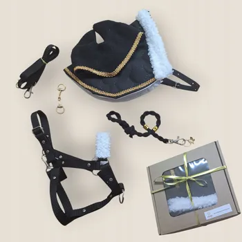 Hobby horsing Dečka pro Hobby Horse a3 - ohlávka - udidlo - chrániče uší - vodítko - černá barva