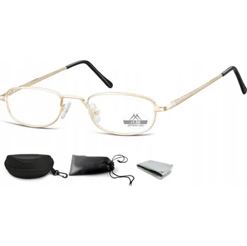 Brýle na čtení Úzké kovové brýle na čtení PLUS s PŘÍVĚSKEM Dámské Pánské ZLATÉ