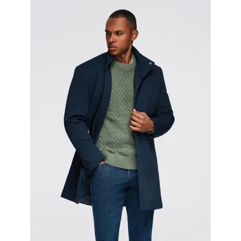 Pánský zimní kabát Ombre OM-COWC-0136 tmavě modrý