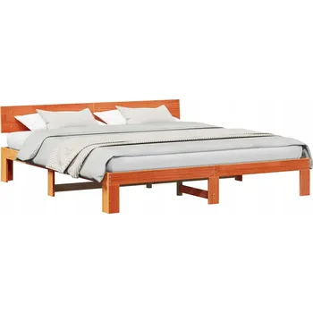 Postel Rám postele platforma 180x200 cm hnědá, masivní borovicové dřevo