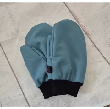 Rukavice Yháček Softshellové rukavice s beránkem, Dusty mint Velikost:: L