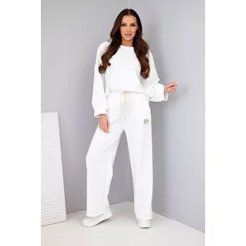 Kesi Włoski Dámská souprava máslo mikina + kalhoty bílý Kesi Włoski bílá 3528426