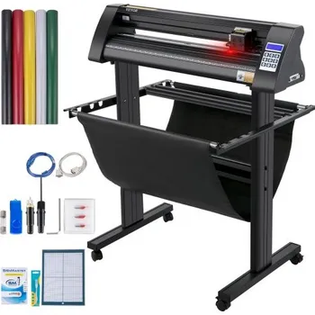 Řezačka papíru Řezačka vinylu , vinylový plotr 870 mm, LED obrazovka, poloautomatická vestavěná optická řezačka pro přesné navádění, kompatibilní se softwarem SignMaster pro systém Windows se stojanem