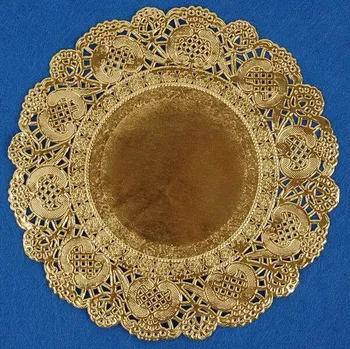 Papírový ubrousek FANDY Papírové ubrousky krajka 11 cm zlaté