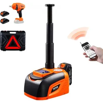 zvedák Elektrický zvedák , 5 tun / 11 000 liber, elektrický nůžkový zvedák s elektrickým rázovým utahovákem, výměna pneumatik s LED světlem a dálkovým ovládáním, přenosná sada zvedáku pro sedan, SUV, nákladní vůz