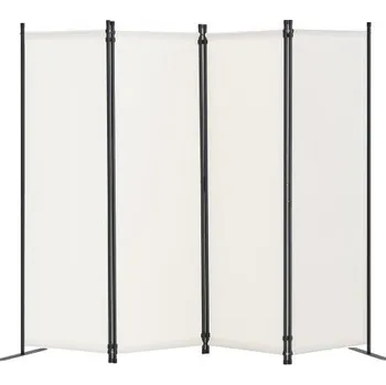 Paraván Dělicí stěna , 4panelové dělicí stěny a skládací zástěny na ochranu soukromí, látkové dělicí stěny do kanceláře, ložnice, jídelny, pracovny, volně stojící, bílá