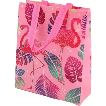 Dárková taška PAPÍROVÁ TAŠKA DÁRKOVÁ PLAMEŇÁCI RŮŽOVÁ VELKÁ