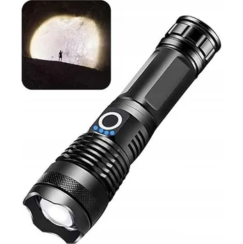 Svítilna Taktická LED svítilna dobíjecí 5000 lm černá hliníková 5 režimů IPX5